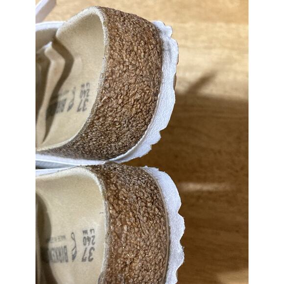 Birkenstock Women's Size 37 U.S 6-6.5 Franca Birko-Flor Shiny Lizard White - Picture 7 of 9